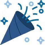 Cartoon megaphone and confetti